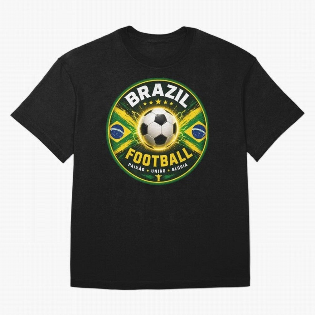 Elegant Brazil Football Emblem Classic T-Shirt Stand with the FIFA World Cup 2026 USA Canada Mexico Journey through Neymar Highlights, Portugal Pride, Stadium Memories, Football Loyalty, International Chants and Championship Tradition; Ideal for