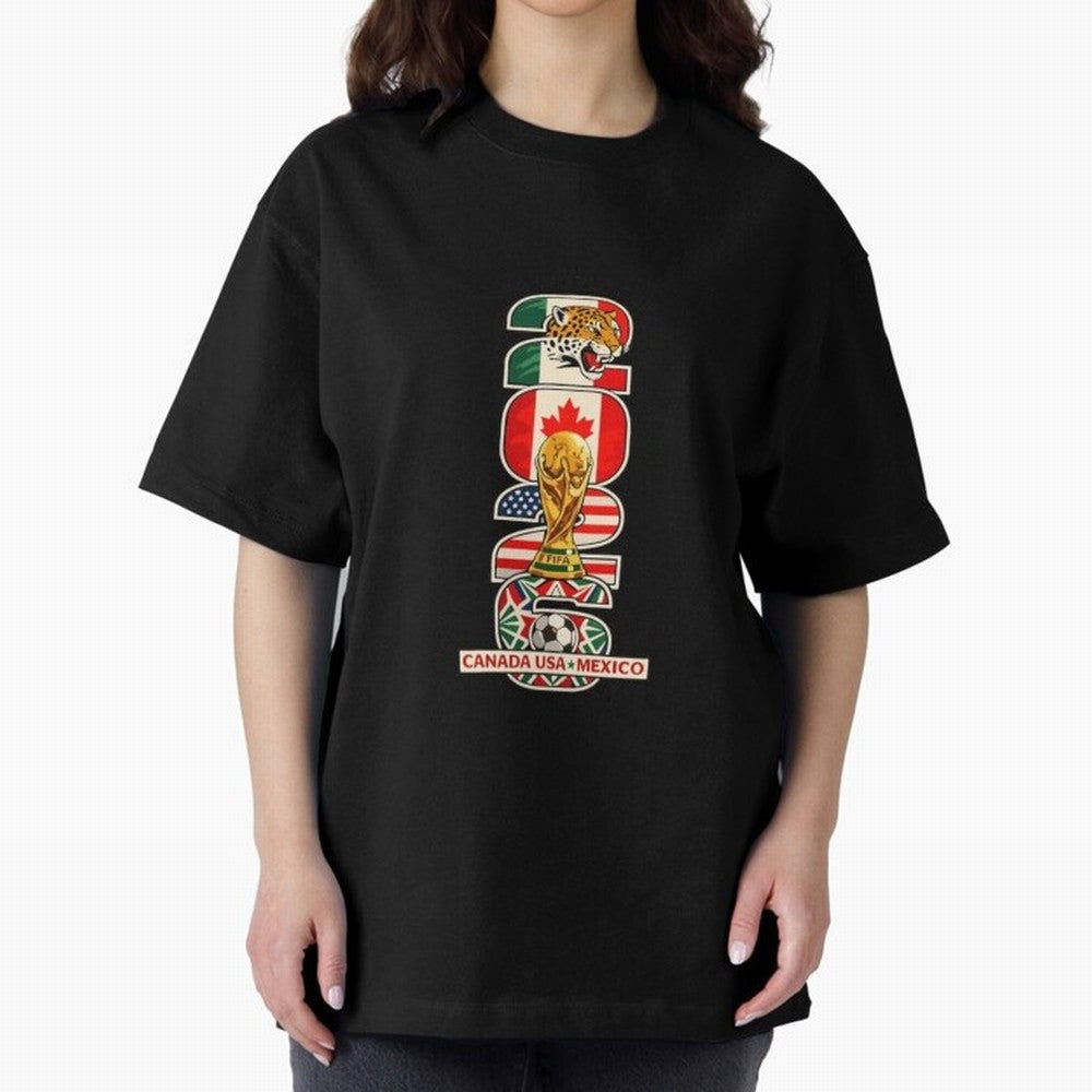 Vertical Host Nations Landmark Art Classic T-Shirt Bring the FIFA World Cup 2026 USA Canada Mexico Journey through Cristiano Ronaldo Highlights, Brazil, Portugal and Argentina Pride, Stadium Memories, Football Loyalty, International Chants and