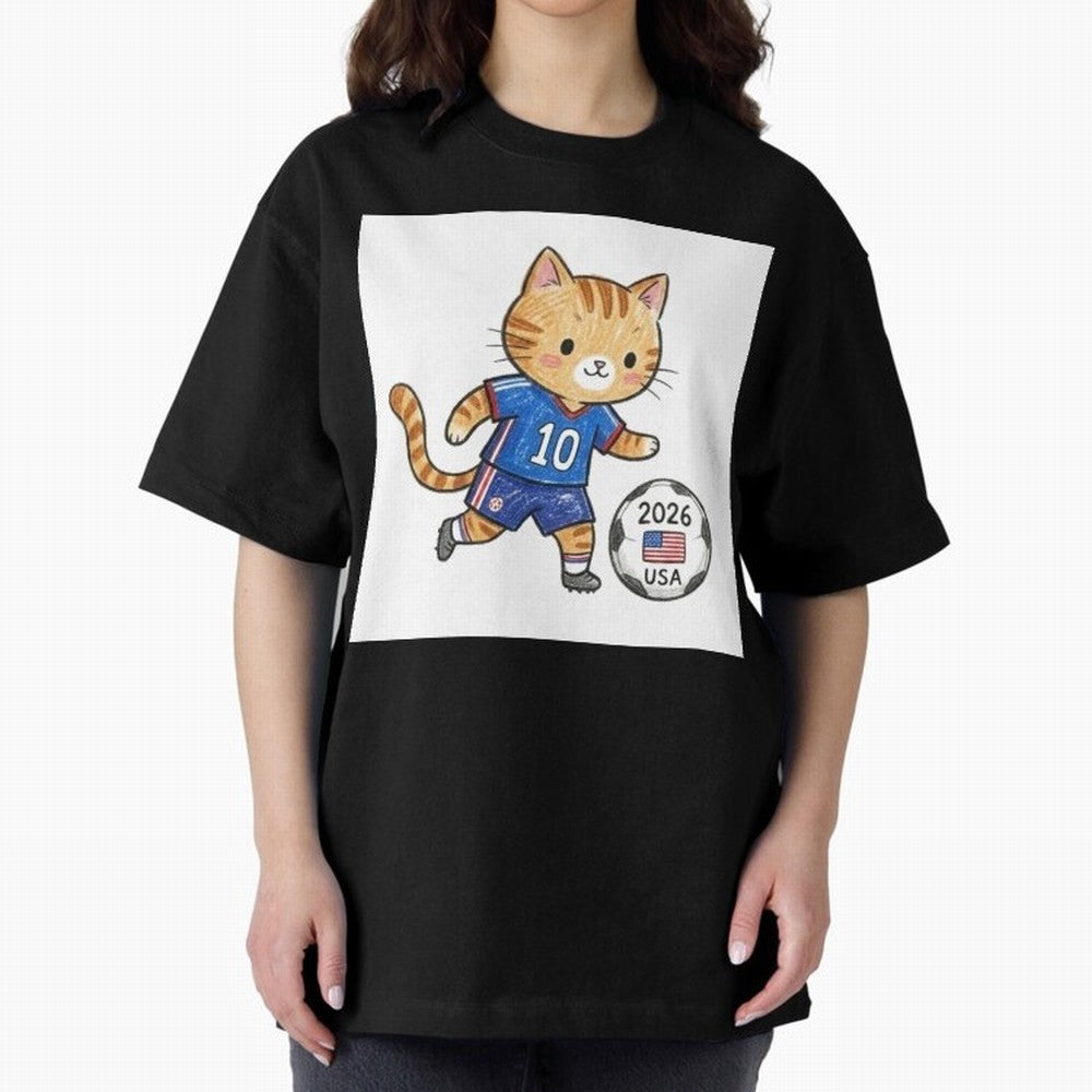 USA Soccer Cat #10 - 2026 World Cup Fan Art Classic T-Shirt Capture the FIFA World Cup 2026 Group Stage Journey through CR7 Highlights, Portugal, Spain and Germany Pride, Vintage Soccer Flavor, Modern Football Stars, National Flags and Final Night