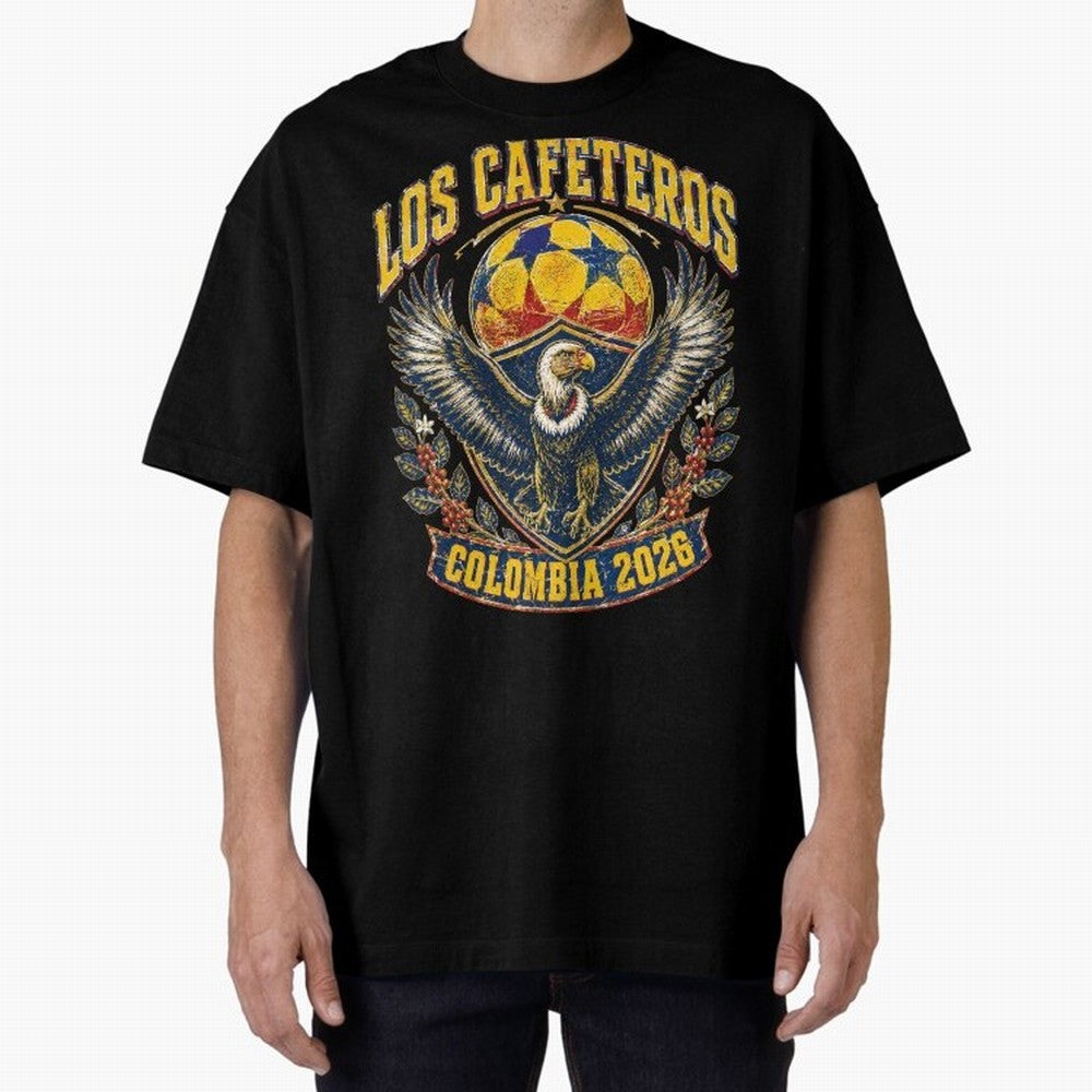 Los Cafeteros Colombia 2026 World Cup Soccer T-Shirt Classic T-Shirt Support the Legends of the FIFA World Cup 2026 USA Canada Mexico Journey through Cristiano Ronaldo, Haaland and CR7 Highlights, Argentina and Brazil Pride, Fan Favorite Moments,