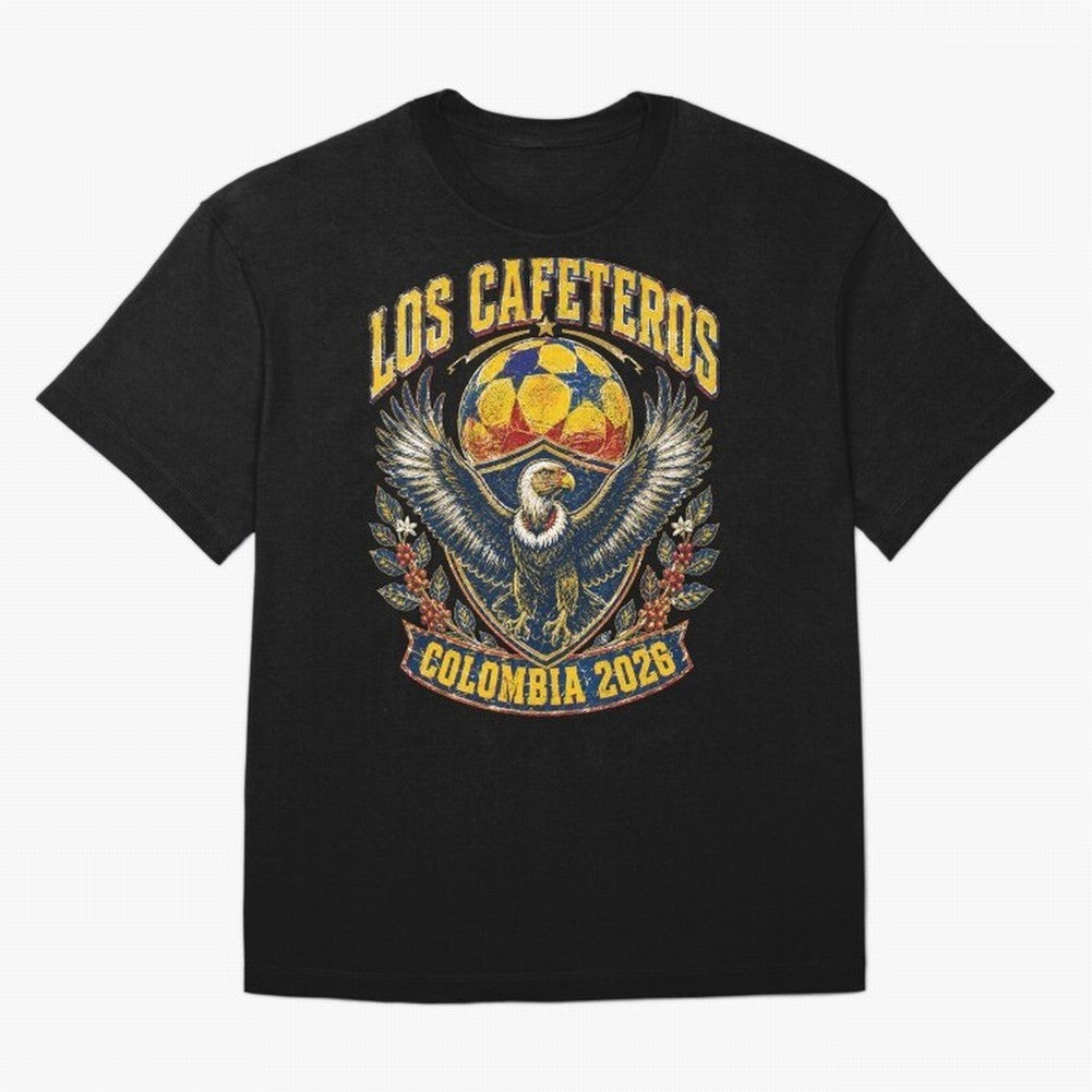 Los Cafeteros Colombia 2026 World Cup Soccer T-Shirt Classic T-Shirt Support the Legends of the FIFA World Cup 2026 USA Canada Mexico Journey through Cristiano Ronaldo, Haaland and CR7 Highlights, Argentina and Brazil Pride, Fan Favorite Moments,