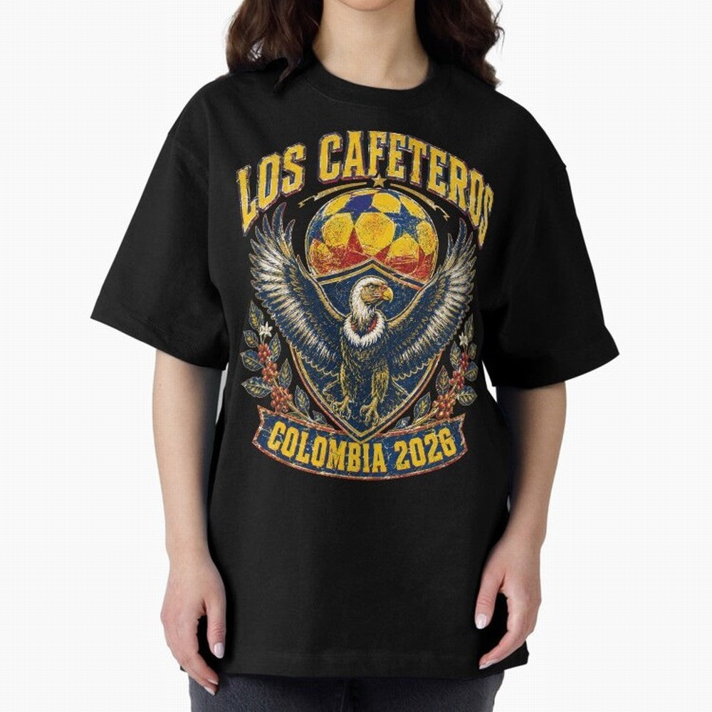 Los Cafeteros Colombia 2026 World Cup Soccer T-Shirt Classic T-Shirt Support the Legends of the FIFA World Cup 2026 USA Canada Mexico Journey through Cristiano Ronaldo, Haaland and CR7 Highlights, Argentina and Brazil Pride, Fan Favorite Moments,