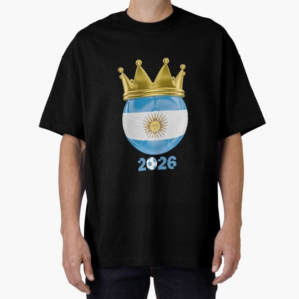 Argentina Football Champion Crown 2026 Classic T-Shirt Enjoy FIFA World Cup 2026 Group Stage Spirit, Filled with Spain, Neymar, Haaland and Cristiano Ronaldo, Goal Celebration Energy, Supporter Heritage, Football Icons and Worldwide Tournament Joy;