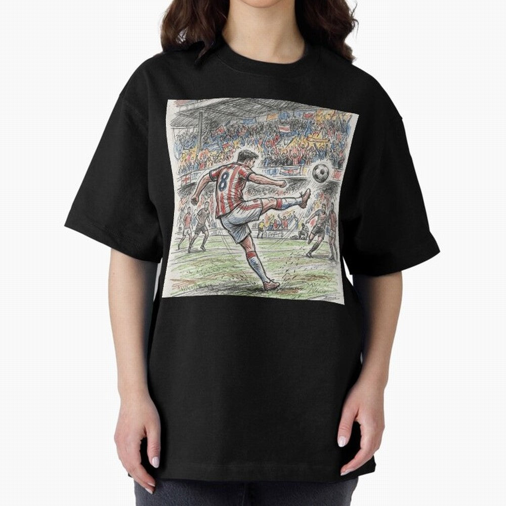The Decisive Goal - Player #8 Stadium Action Illustration Classic T-Shirt Bring Match Day Fire to Global Football Passion for FIFA World Cup 2026 USA Canada Mexico, Highlighting Neymar, Haaland and Cristiano Ronaldo, Argentina, France and Brazil,