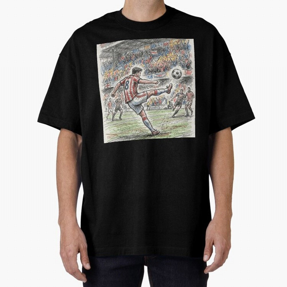 The Decisive Goal - Player #8 Stadium Action Illustration Classic T-Shirt Bring Match Day Fire to Global Football Passion for FIFA World Cup 2026 USA Canada Mexico, Highlighting Neymar, Haaland and Cristiano Ronaldo, Argentina, France and Brazil,