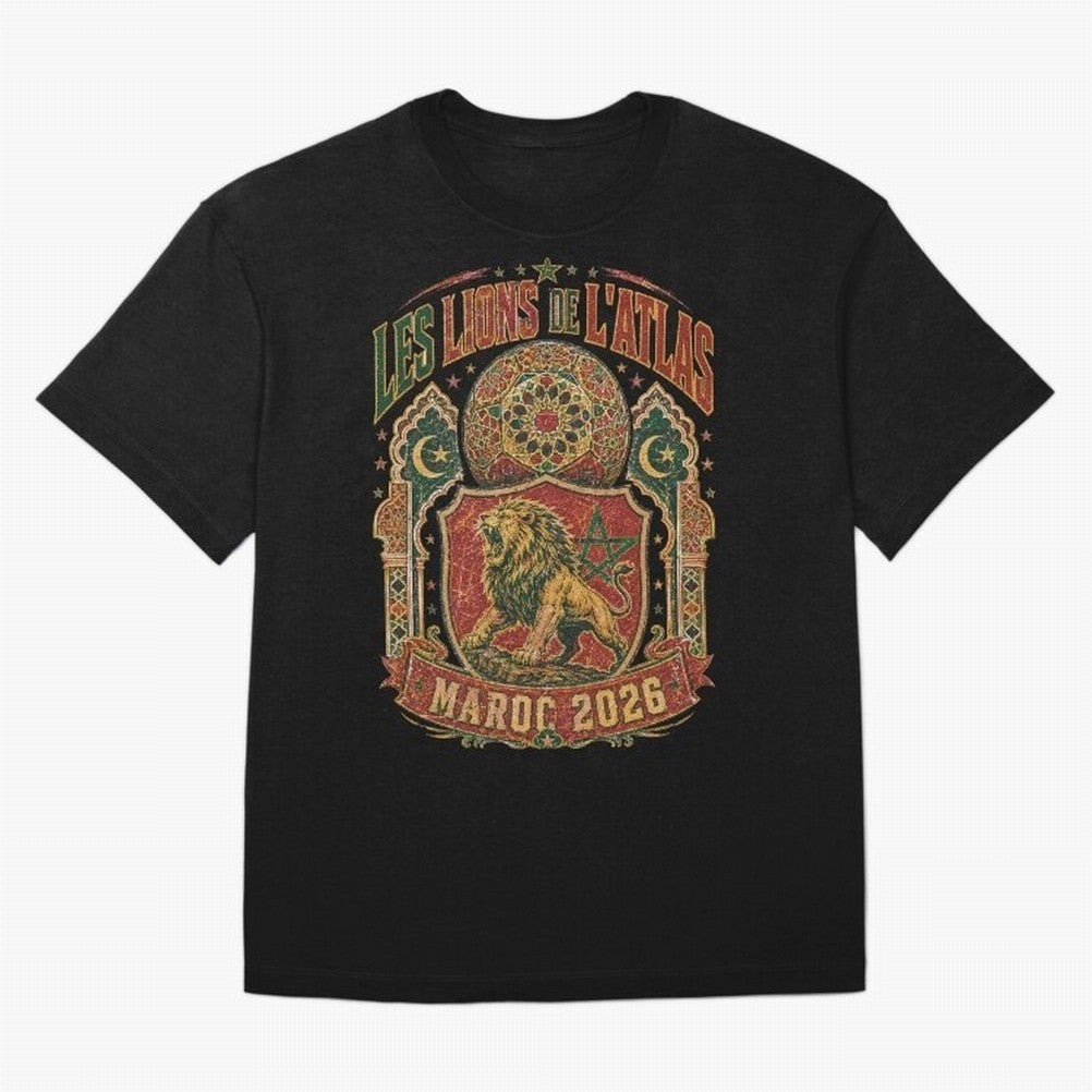 Lions De L'Atlas Maroc 2026 World Cup Soccer T-Shirt Classic T-Shirt Celebrate Supporters United by FIFA World Cup 2026 for Fans of Mbappe and Neymar and France and Portugal, Bringing Football Festival Excitement, Trophy Ambitions, Country