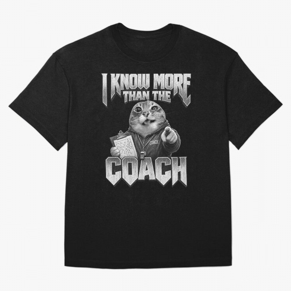 I Know More Than The Coach Funny World Cup 2026 Meme USA Soccer Fan Silly Cat Classic T-Shirt Represent the Passion of Global Football Passion for FIFA World Cup 2026 USA Canada Mexico, Connected to Messi, Neymar and Mbappe, Spain and Netherlands,
