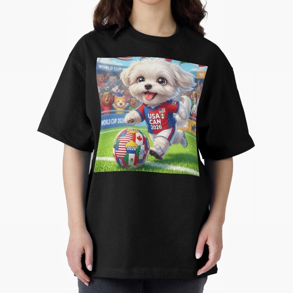 Cute Maltese Soccer Star - FIFA 2026 World Cup Edition Classic T-Shirt Represent Football Lovers during FIFA World Cup 2026 Group Stage for Fans of Mbappe and Neymar and Brazil, Bringing Vintage Soccer Flavor, Modern Football Stars, National Flags