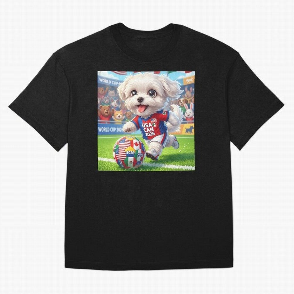 Cute Maltese Soccer Star - FIFA 2026 World Cup Edition Classic T-Shirt Represent Football Lovers during FIFA World Cup 2026 Group Stage for Fans of Mbappe and Neymar and Brazil, Bringing Vintage Soccer Flavor, Modern Football Stars, National Flags