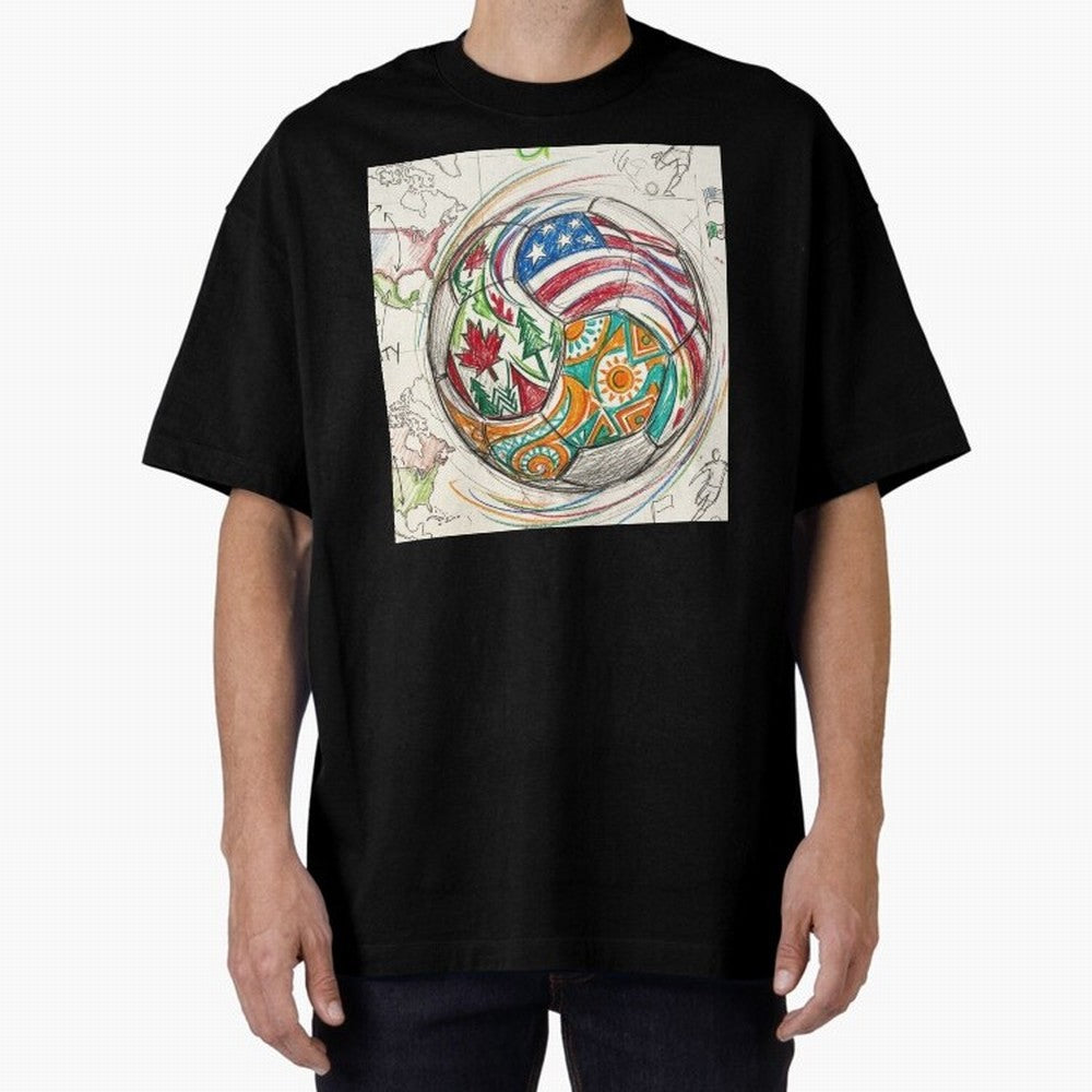 FIFA 2026 World Cup Unity Ball - Hand-Drawn Host Nations Art Classic T-Shirt Bring Supporter Culture to Global Football Passion for FIFA World Cup 2026 Group Stage, Driven by Haaland, England, Championship Spirit, Famous Goals, Roaring Crowds and