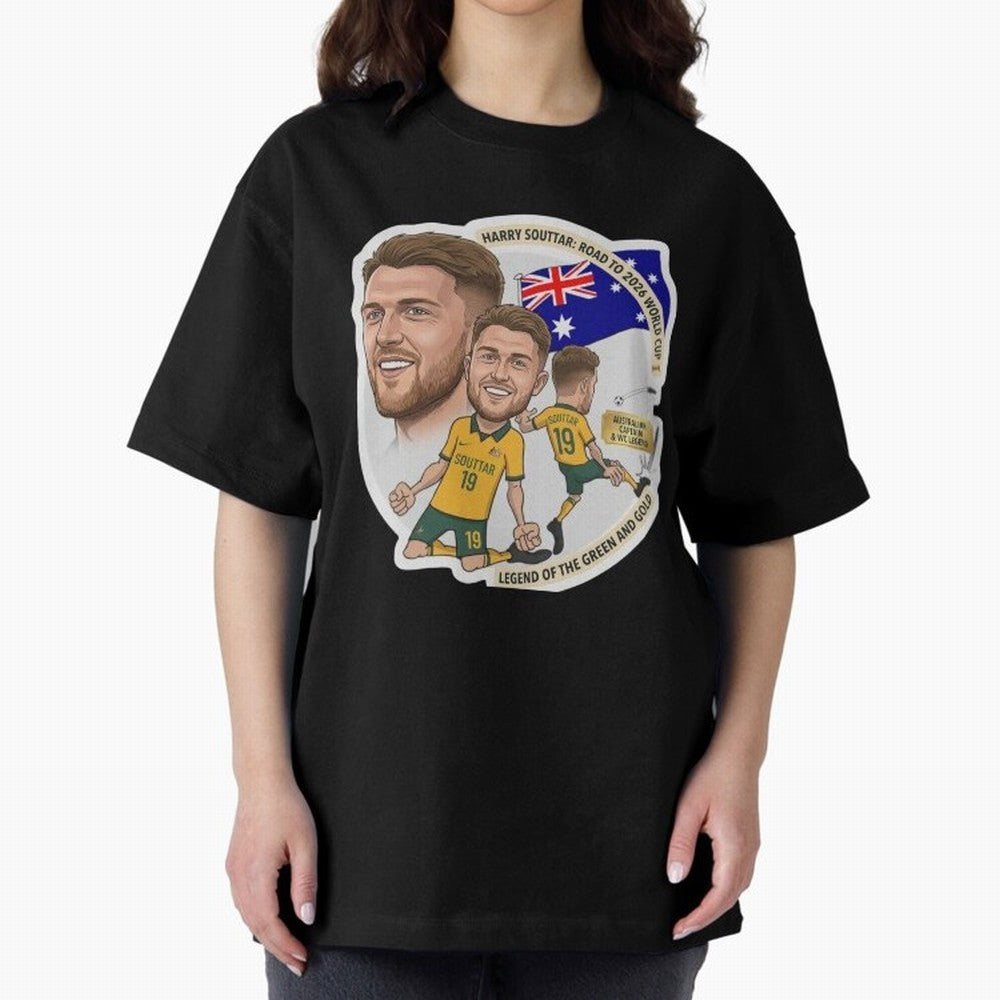Harry Souttar Australia Football Legend Cartoon Illustration Classic T-Shirt Celebrate the Next Chapter of FIFA World Cup 2026 for Fans of Haaland and Mbappe and France and Portugal, Bringing Champion Mindset, Group Stage Buzz, Knockout Tension and