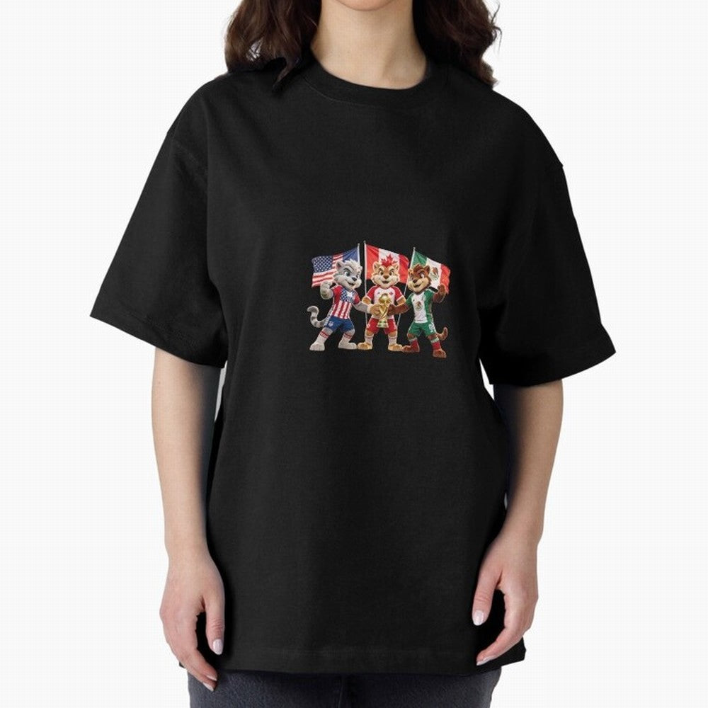 World Cup 2026 Host Nations Mascots - USA Canada Mexico Soccer Champions Classic T-Shirt Bring Retro Soccer Energy to FIFA World Cup 2026 Spirit, Highlighting Spain, CR7, Stadium Chants, National Pride, Trophy Dreams and Unforgettable Football
