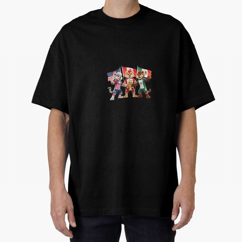 World Cup 2026 Host Nations Mascots - USA Canada Mexico Soccer Champions Classic T-Shirt Bring Retro Soccer Energy to FIFA World Cup 2026 Spirit, Highlighting Spain, CR7, Stadium Chants, National Pride, Trophy Dreams and Unforgettable Football