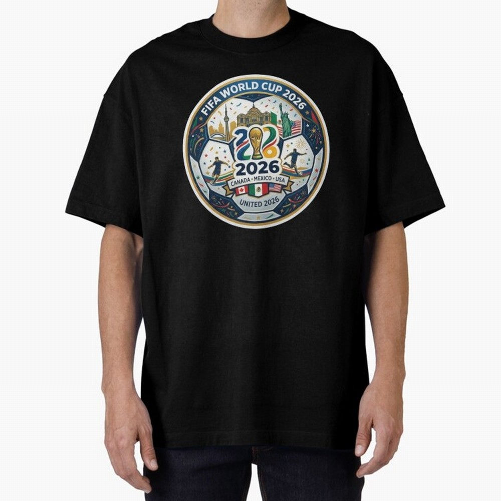 FIFA World Cup 2026 North America Commemorative Emblem Classic T-Shirt Bring Stadium Energy to FIFA World Cup 2026 for Fans of CR7 and Argentina and Brazil, Bringing Sports Nostalgia, International Competition, Famous Players and Unforgettable
