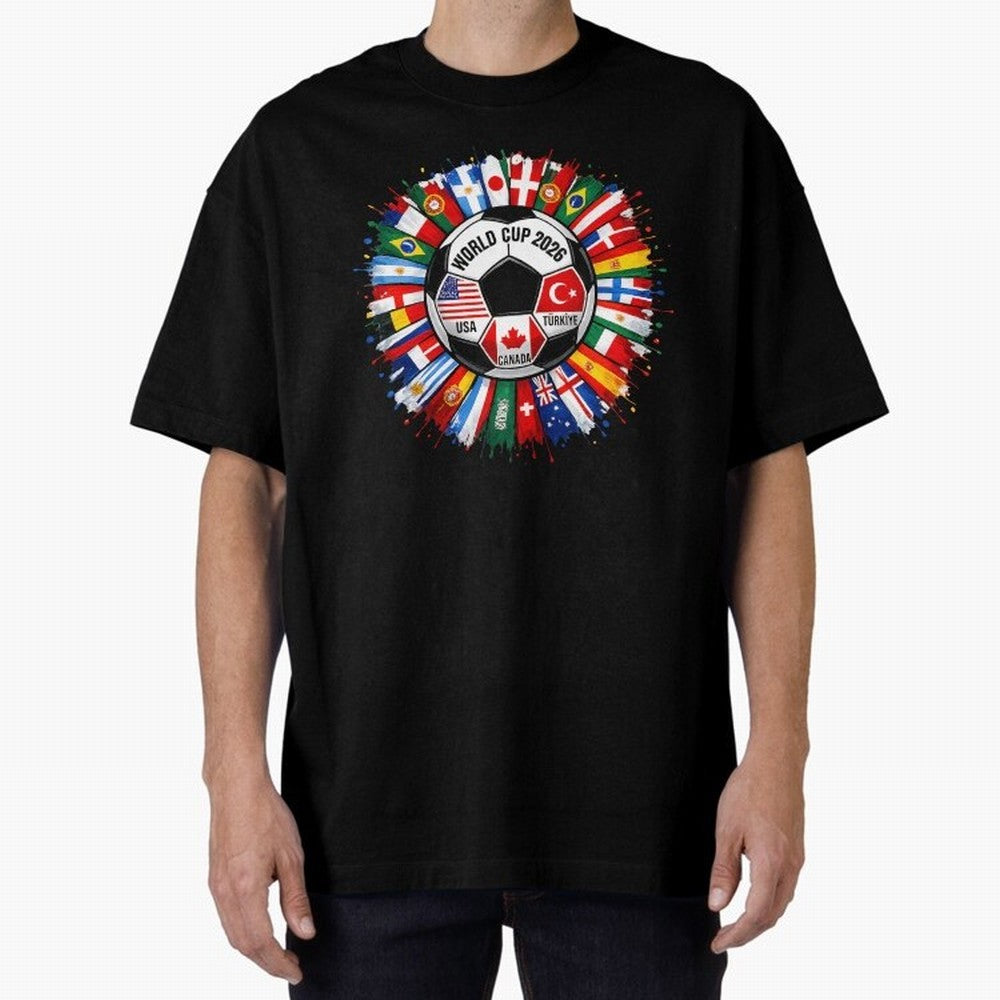 World Cup 2026 Shirt Soccer Tournament Fan Design International Flags Football Graphic Tee Sports Lover Gift Classic T-Shirt Honor Football Greatness during Match Day Hype around FIFA World Cup 2026, Messi, CR7 and Mbappe, Brazil, Portugal and
