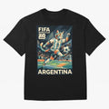 Argentina Cat World Cup 2026 ¨C Geometric Football Art Classic T-Shirt Join FIFA World Cup 2026 USA Canada Mexico for Fans of Mbappe and Neymar and England and Germany, Bringing Worldwide Fan Energy, Dramatic Goals, Stadium Lights and Championship