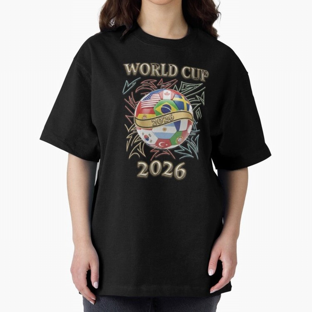 2026 World Cup Soccer Ball Flags - Global Football Championship Celebration Classic T-Shirt Follow the Final Road of Global Football Passion for FIFA World Cup 2026 USA Canada Mexico, Driven by Cristiano Ronaldo, Haaland and CR7, Brazil, Vintage