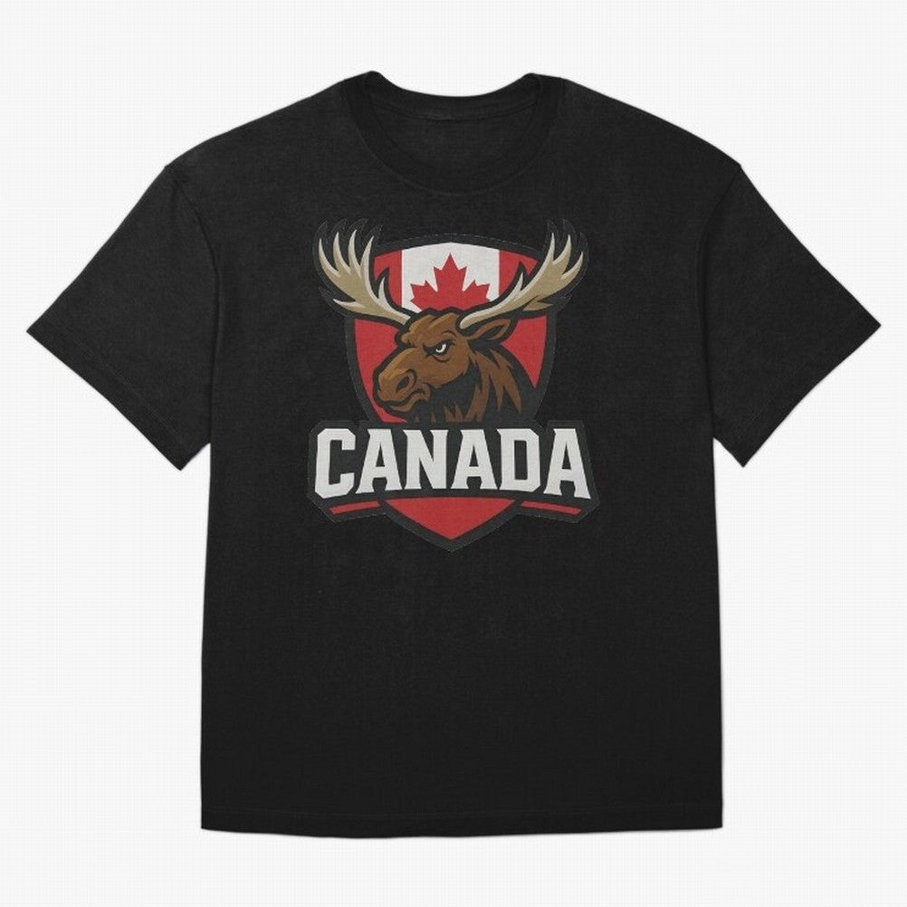 Canada Moose Sports Logo T-Shirt ¨C Canadian Flag Maple Leaf Emblem | 2026 World Cup Supporter Classic T-Shirt Refresh Match Day Hype around FIFA World Cup 2026 Group Stage, Neymar, England, France and Netherlands, Football Festival Excitement,