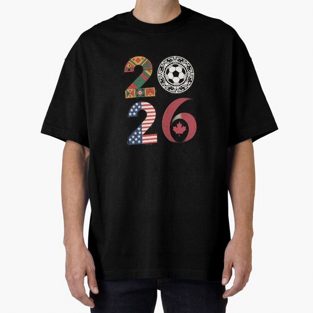 2026 Football Countries Design ¨C USA, Canada & Mexico Inspired Art Oversized T-Shirt Carry the Dream of FIFA World Cup 2026 USA Canada Mexico for Fans of Messi, Neymar and Mbappe and Netherlands, Bringing Football History, Final Match Energy,