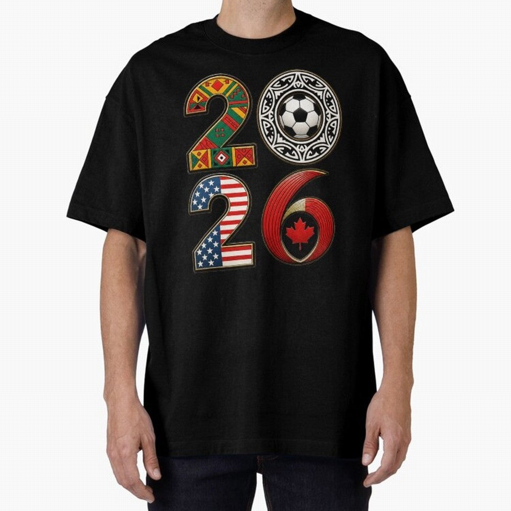 United 2026 Soccer Fan - North America Host Countries Oversized T-Shirt Feel the Roar of the FIFA World Cup 2026 USA Canada Mexico Journey through Haaland Highlights, England Pride, Goal Celebration Energy, Supporter Heritage, Football Icons and