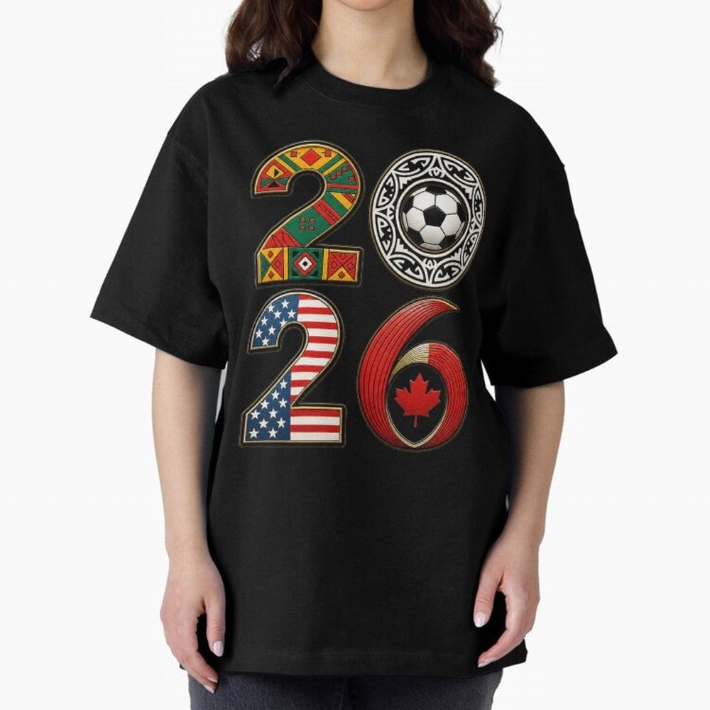 United 2026 Soccer Fan - North America Host Countries Oversized T-Shirt Feel the Roar of the FIFA World Cup 2026 USA Canada Mexico Journey through Haaland Highlights, England Pride, Goal Celebration Energy, Supporter Heritage, Football Icons and