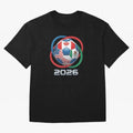 3D Realistic World Cup 2026 Soccer Ball with Rings Oversized T-Shirt Remember FIFA World Cup 2026 USA Canada Mexico Spirit, Driven by Germany, Neymar, Goal Celebration Energy, Supporter Heritage, Football Icons and Worldwide Tournament Joy; Created