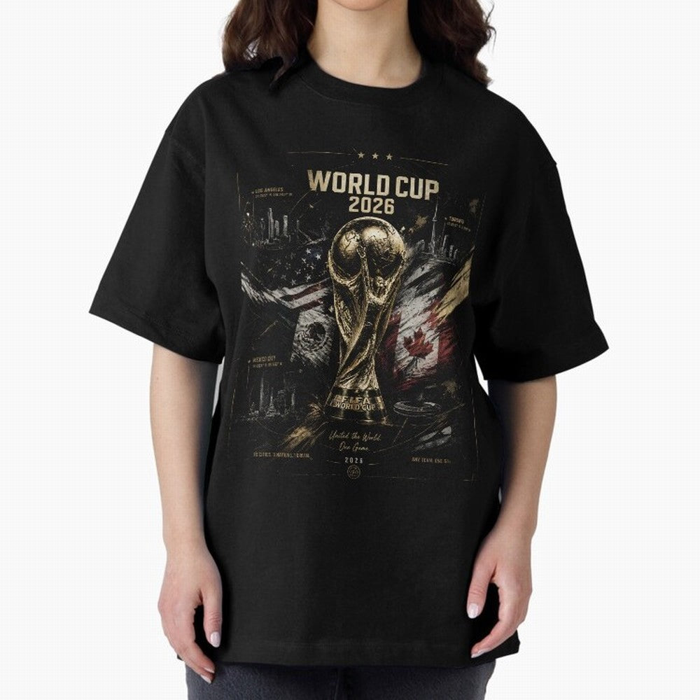 2026 FIFA World Cup Oversized T-Shirt Carry Global Football Passion for FIFA World Cup 2026, Featuring Messi, CR7 and Mbappe, France, Sports Nostalgia, International Competition, Famous Players and Unforgettable Victories; Made for Collectors Who