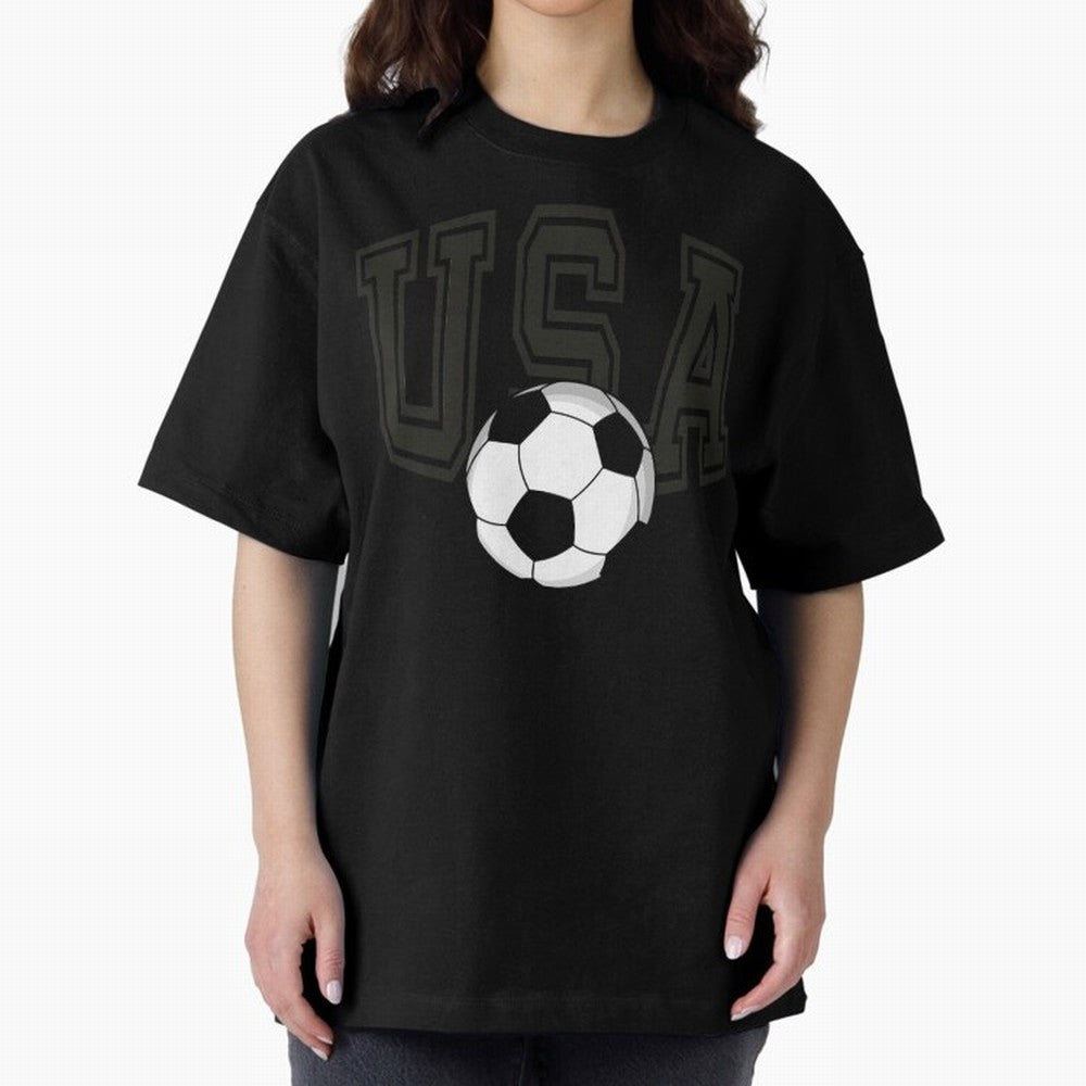 USA soccer ball American world cup 2026 fan Oversized T-Shirt Showcase Global Football Passion for FIFA World Cup 2026 USA Canada Mexico, with Messi, CR7 and Mbappe, Spain and Netherlands, Vintage Soccer Flavor, Modern Football Stars, National