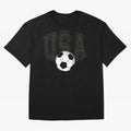 USA soccer ball American world cup 2026 fan Oversized T-Shirt Showcase Global Football Passion for FIFA World Cup 2026 USA Canada Mexico, with Messi, CR7 and Mbappe, Spain and Netherlands, Vintage Soccer Flavor, Modern Football Stars, National