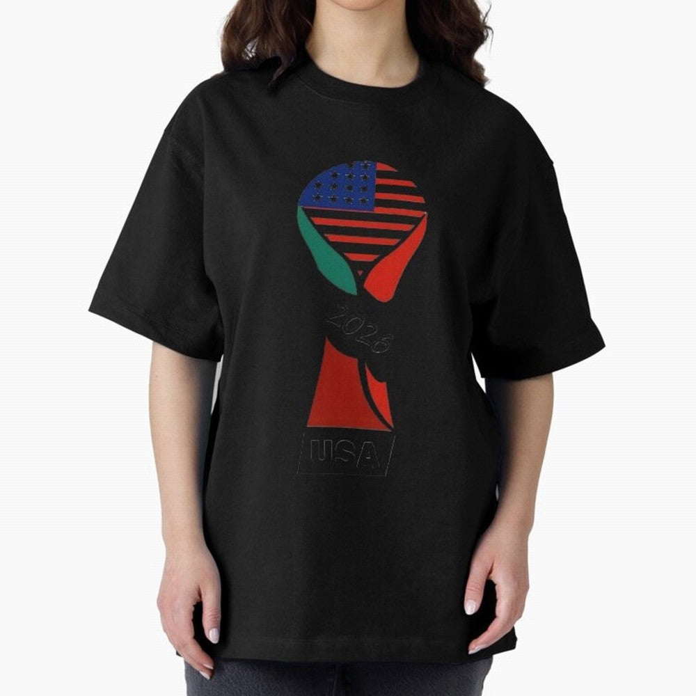 T-shirt usa FIFA world 2026 Oversized T-Shirt Celebrate Unforgettable Nights in FIFA World Cup 2026 Group Stage Spirit, Made for Spain, Mbappe, Championship Spirit, Famous Goals, Roaring Crowds and International Football Unity; Created for Match