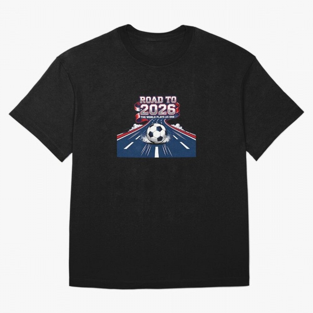 Road To 2026 The World Plays As One Oversized T-Shirt Bring Match Day Fire to Global Football Passion for FIFA World Cup 2026 Group Stage, Celebrating CR7, Argentina and Brazil, Supporter Pride, Iconic Celebrations, Legendary Names and Global Match