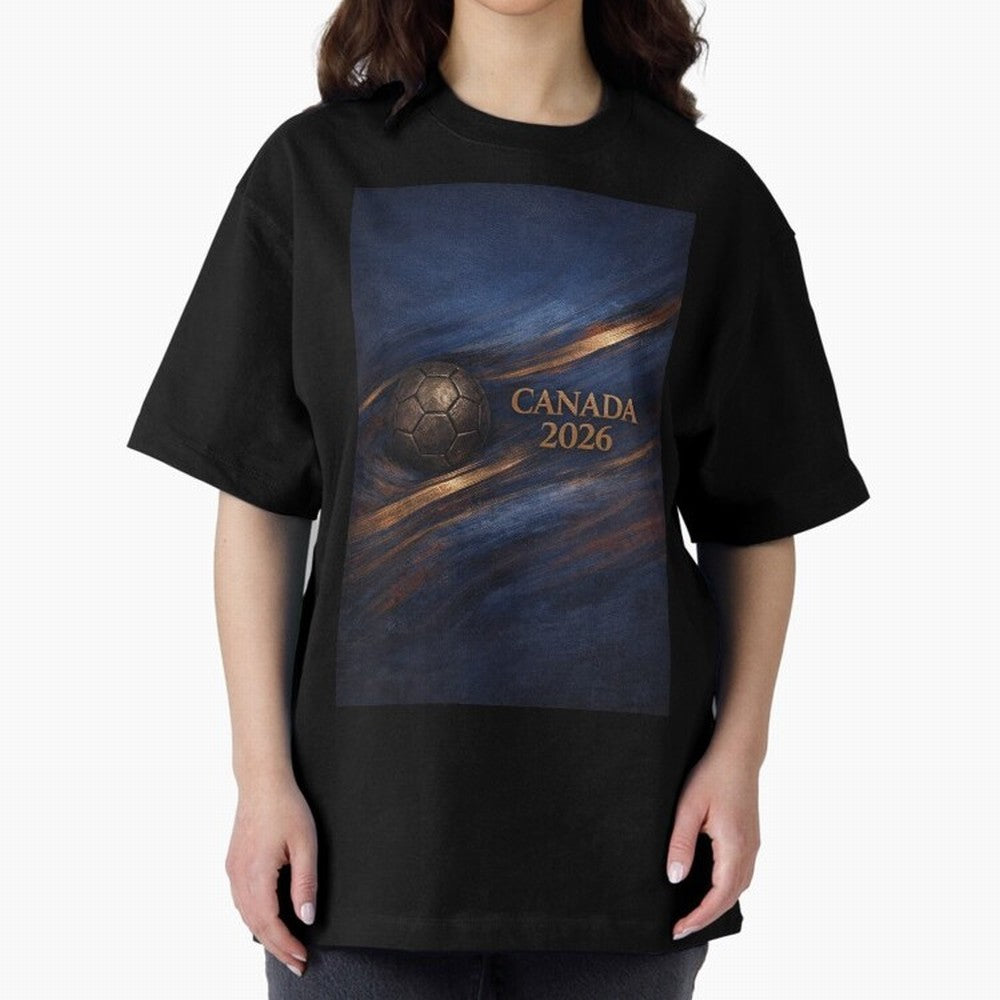 Canada 2026 Soccer Inspired Design Oversized T-Shirt Build FIFA World Cup 2026 for Fans of Cristiano Ronaldo and Argentina, Bringing Football Festival Excitement, Trophy Ambitions, Country Rivalries and Star Player Buzz; Ideal for Passionate Fans