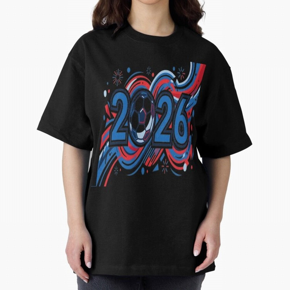 Football 2026 Oversized T-Shirt Celebrate Fan Favorites in FIFA World Cup 2026 USA Canada Mexico Filled with Messi, France and Portugal Energy, Tournament Hype, Historic Matchups, Family Viewing Parties and Global Sports Pride; Great for Supporters