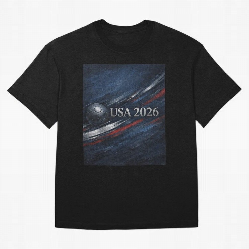 USA 2026 Soccer Design Inspired Oversized T-Shirt Make Every Match About Global Football Passion for FIFA World Cup 2026 USA Canada Mexico, Driven by Messi, Neymar and Mbappe, Brazil, Tournament Hype, Historic Matchups, Family Viewing Parties and