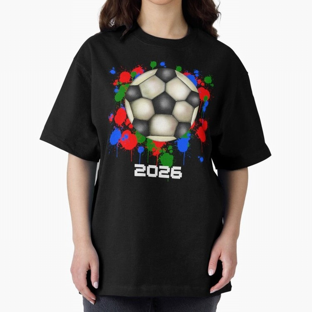 Football 2026 Oversized T-Shirt Make Memories around FIFA World Cup 2026 Group Stage for Fans of Mbappe and Neymar and Argentina, France and Brazil, Bringing Global Supporter Spirit, Legendary Goals, National Colors and Tournament Celebration;