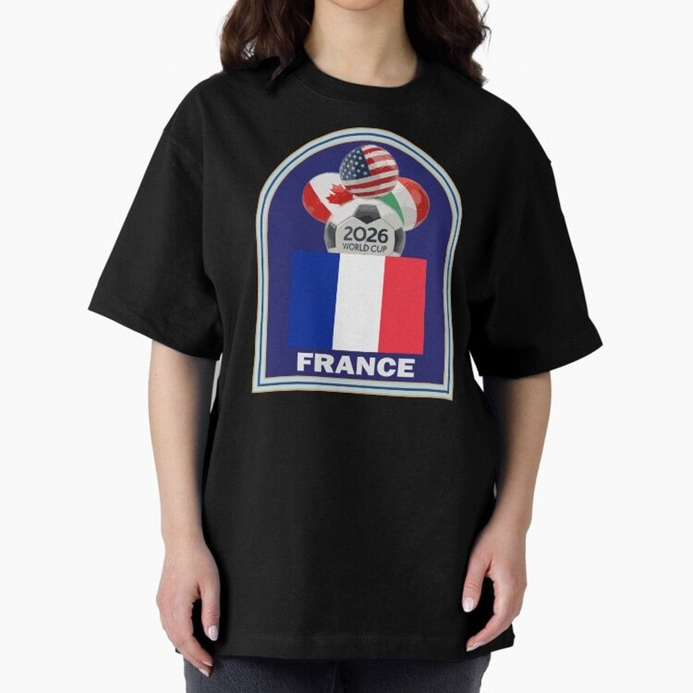 France 2026 Soccer T-shirt Oversized T-Shirt Show Passion for the Stars of Global Football Passion for FIFA World Cup 2026, Built around CR7 and Messi, France, Football Passion, Legendary Performances, Festival Vibes and Supporter Community; Made