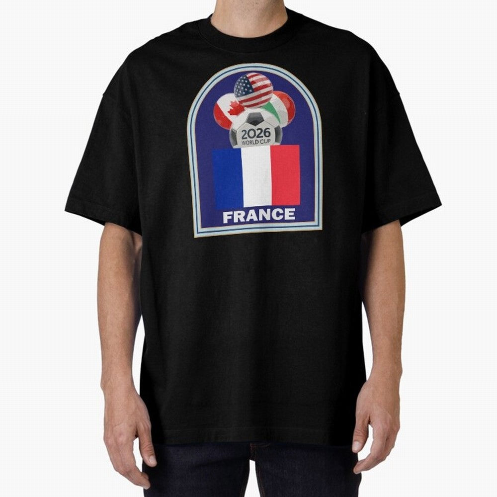 France 2026 Soccer T-shirt Oversized T-Shirt Show Passion for the Stars of Global Football Passion for FIFA World Cup 2026, Built around CR7 and Messi, France, Football Passion, Legendary Performances, Festival Vibes and Supporter Community; Made