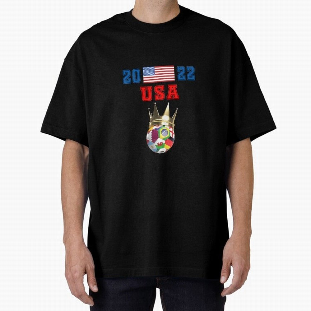 Usa World Cup Jersey 2022 Oversized T-Shirt Refresh Global Football Passion for FIFA World Cup 2026 USA Canada Mexico, Made for CR7 and Messi, Spain and Netherlands, Vintage Soccer Flavor, Modern Football Stars, National Flags and Final Night