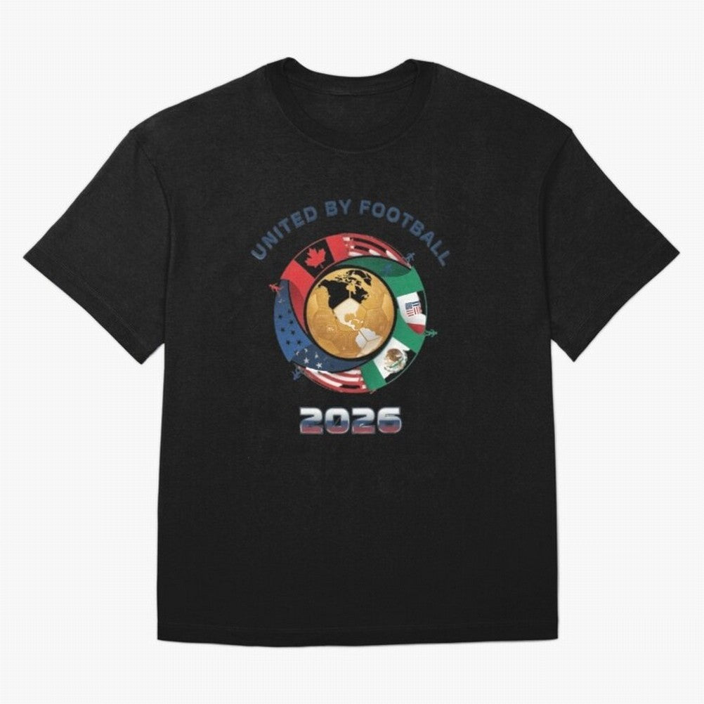 United By Football 2026 Oversized T-Shirt Celebrate the Magic of the FIFA World Cup 2026 USA Canada Mexico Journey through Mbappe and Neymar Highlights, France and Portugal Pride, Football Passion, Legendary Performances, Festival Vibes and