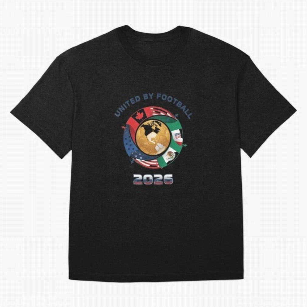 United By Football 2026 Oversized T-Shirt Refresh the FIFA World Cup 2026 USA Canada Mexico Journey through Neymar Highlights, Spain Pride, Supporter Pride, Iconic Celebrations, Legendary Names and Global Match Day Energy; Made for Collectors Who