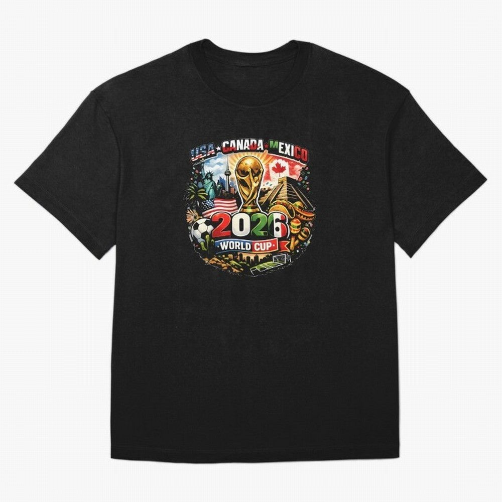 World Cup 2026 Funny Soccer Tournament 2026 T-Shirt_88656674 Oversized T-Shirt Share the Excitement of Global Football Passion for FIFA World Cup 2026 Group Stage, Built around Messi and Cristiano Ronaldo, France and Portugal, Vintage Soccer