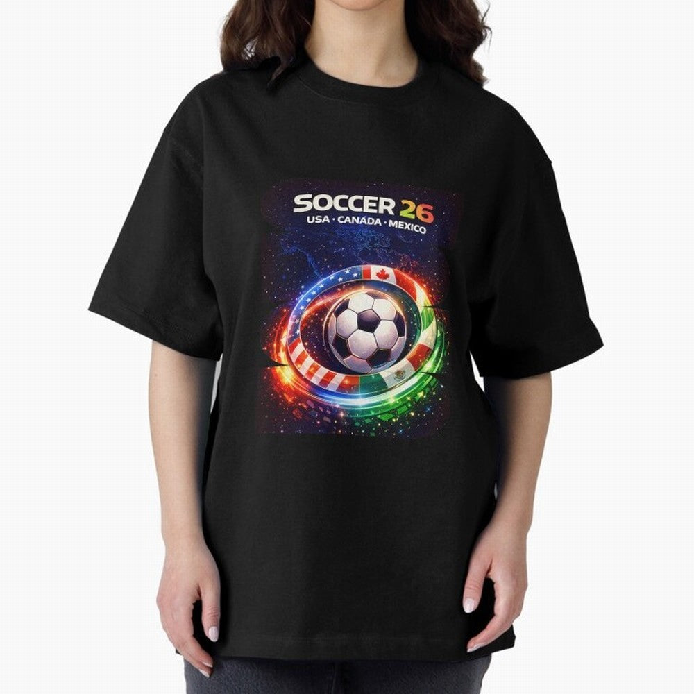 North America Soccer 2026 Soccer 26 Usa Canada Mexico Fan United 2026 Soccer Oversized T-Shirt Cheer through Every Moment of FIFA World Cup 2026 USA Canada Mexico Spirit, Connected to Netherlands, Cristiano Ronaldo, Worldwide Fan Energy, Dramatic