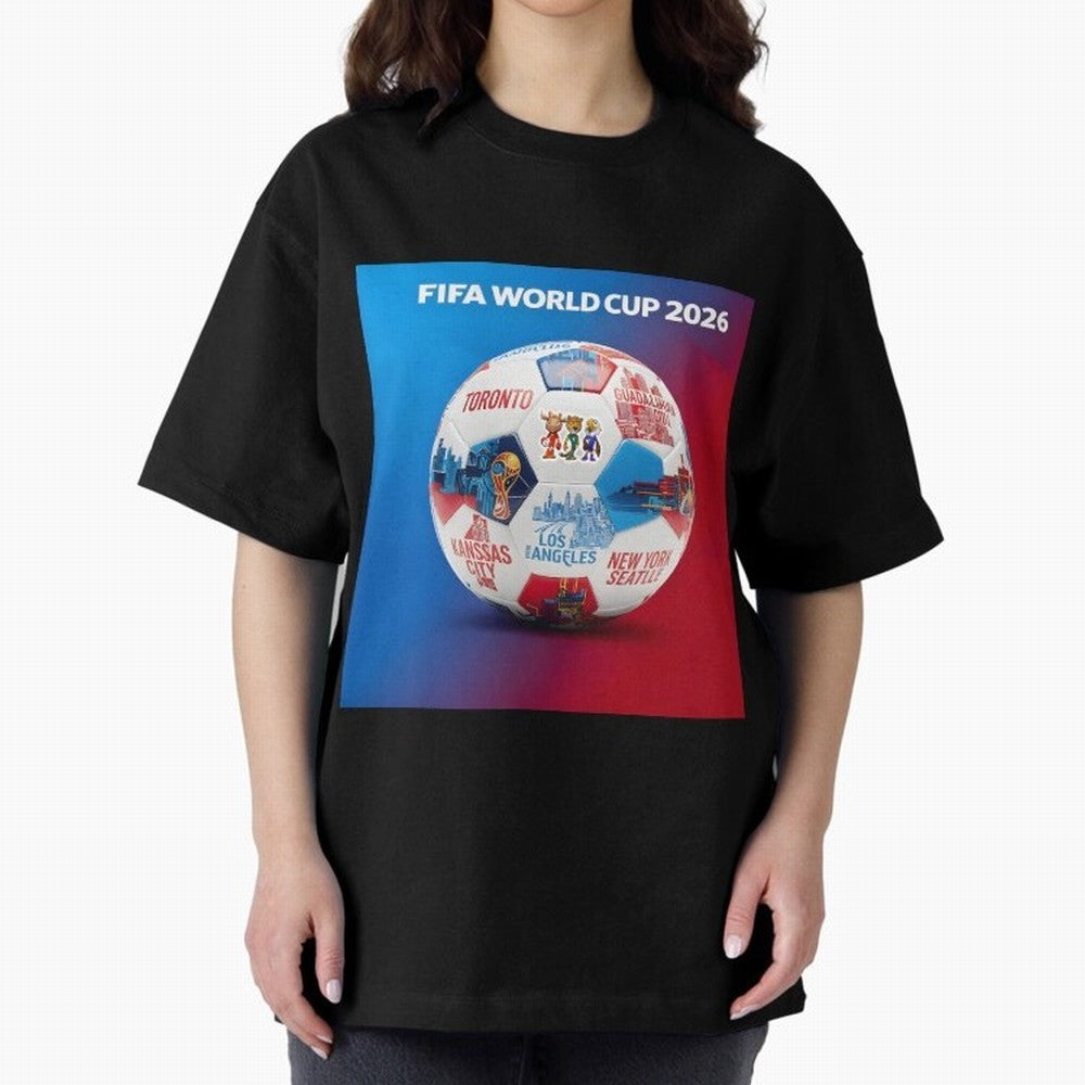 North America Football 2026 Oversized T-Shirt Celebrate Football Heritage in Global Football Passion for FIFA World Cup 2026 Group Stage, Inspired by Cristiano Ronaldo, Haaland and CR7, Argentina and Brazil, Tournament Hype, Historic Matchups,