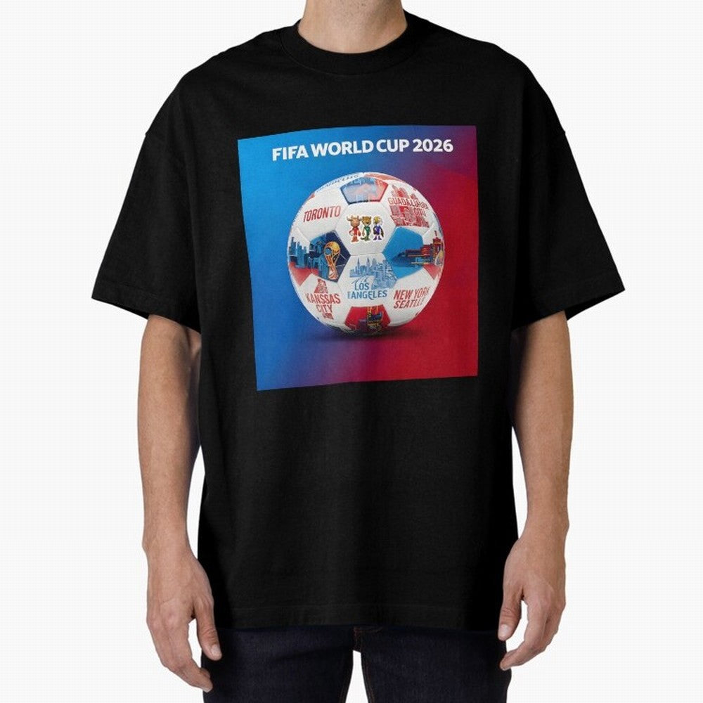 North America Football 2026 Oversized T-Shirt Celebrate Football Heritage in Global Football Passion for FIFA World Cup 2026 Group Stage, Inspired by Cristiano Ronaldo, Haaland and CR7, Argentina and Brazil, Tournament Hype, Historic Matchups,