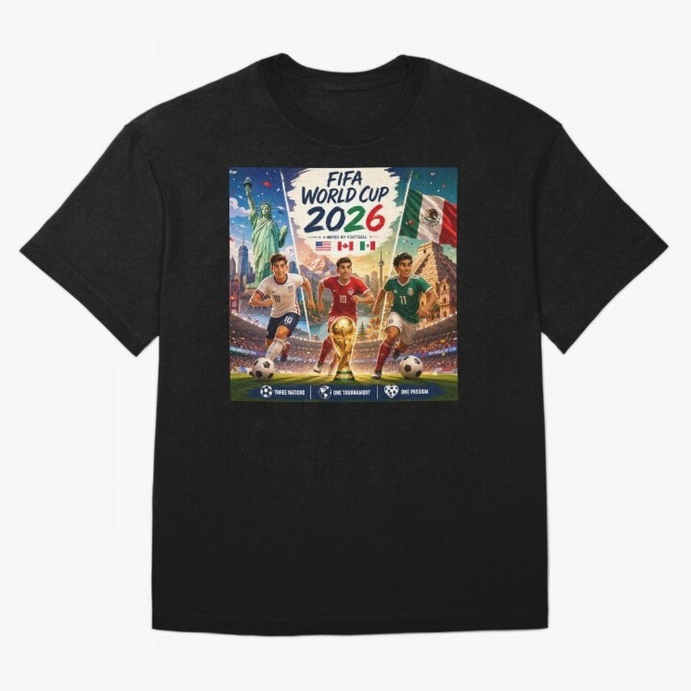 United by Football 2026 #football 2026 Oversized T-Shirt Celebrate FIFA World Cup 2026 USA Canada Mexico for Fans of Mbappe and Neymar and France and Portugal, Bringing Football Passion, Legendary Performances, Festival Vibes and Supporter