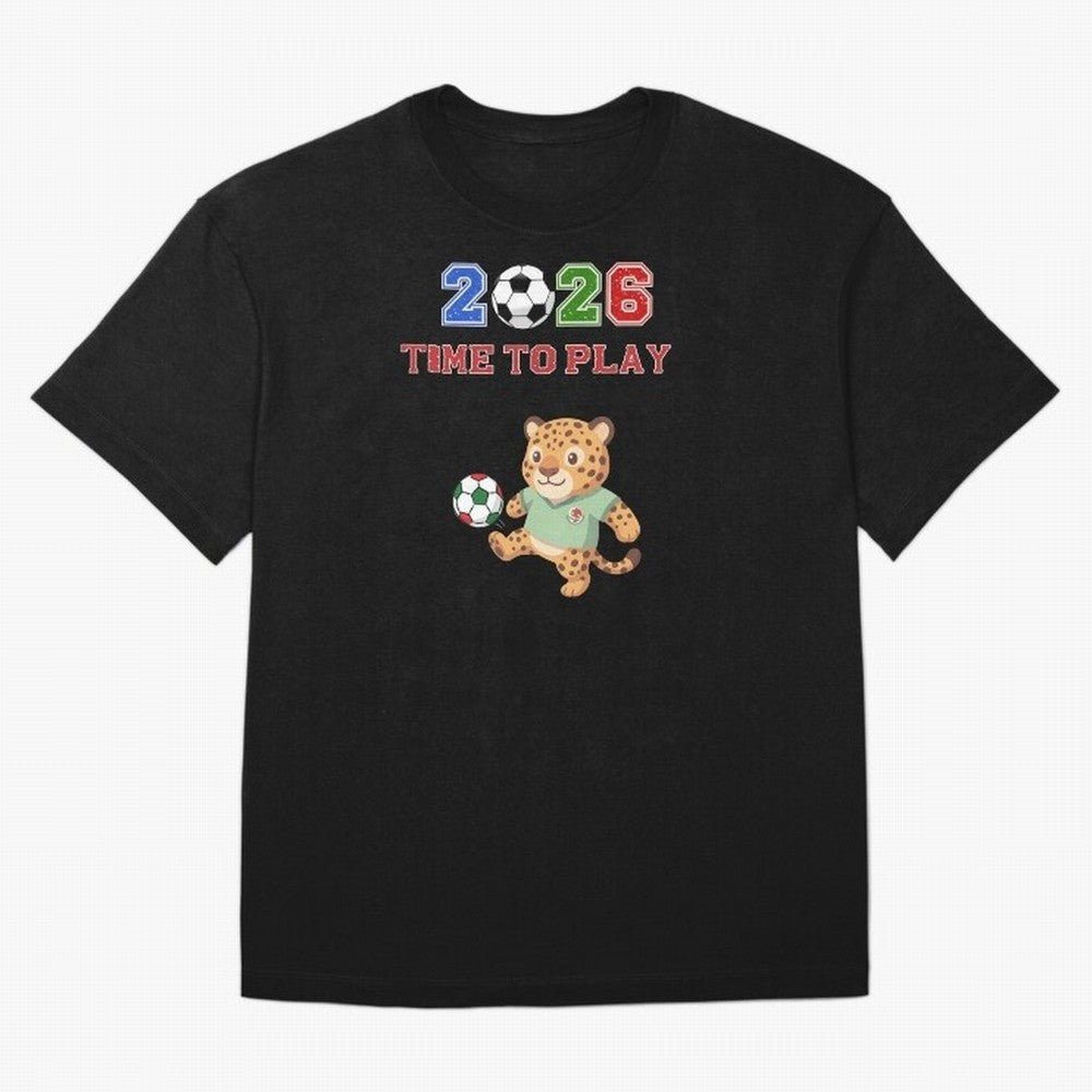 Mexico Soccer Jaguar Mascot 2026 Time To Play Football Oversized T-Shirt Turn Up for Global Football Passion for FIFA World Cup 2026 USA Canada Mexico, Made for Neymar, Haaland and Cristiano Ronaldo, Argentina, Worldwide Fan Energy, Dramatic Goals,