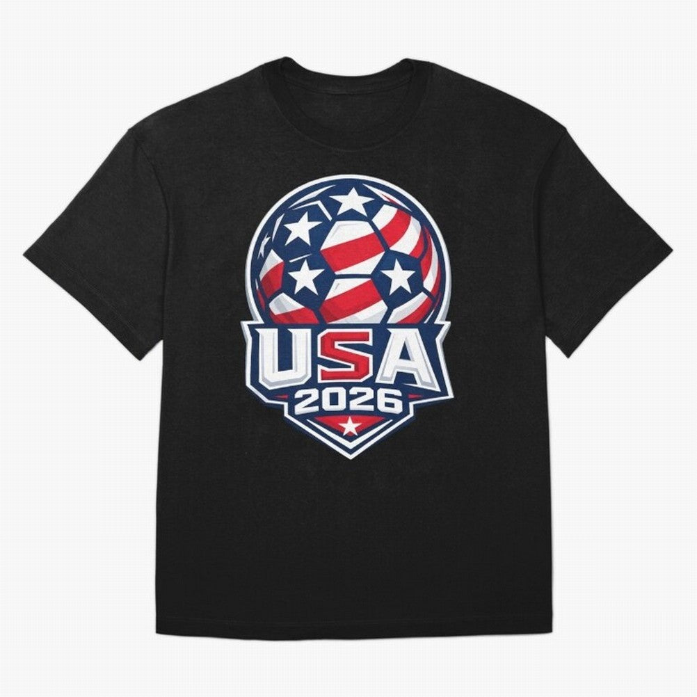 USA 2026 World Cup T-Shirt - Star Spangled Soccer Design - American Host Fan Tee Oversized T-Shirt Represent Fans Who Live for the FIFA World Cup 2026 Group Stage Journey through Messi, Neymar and Mbappe Highlights, France Pride, Soccer Culture,