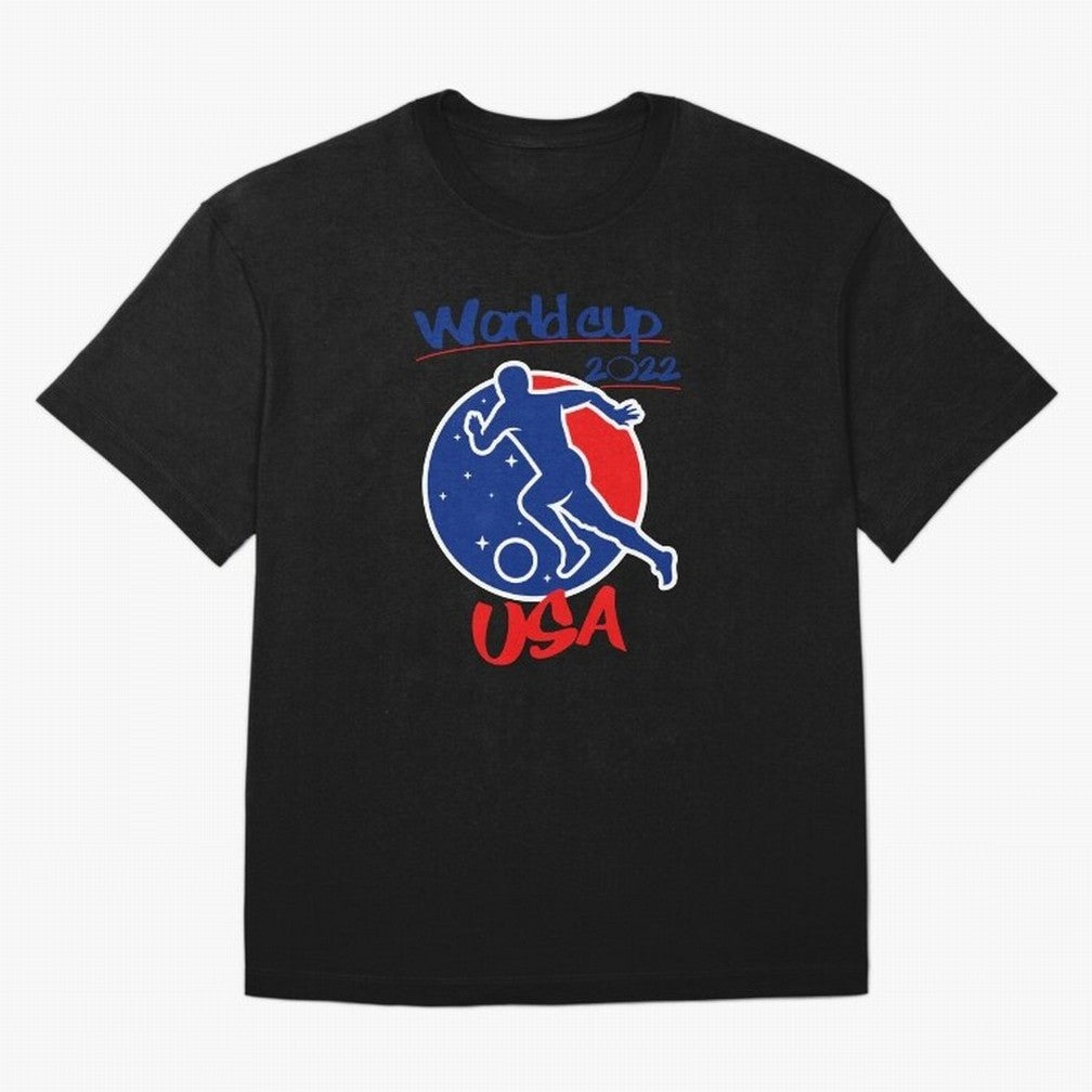USA World Cup 2022 Oversized T-Shirt Show Championship Spirit for Global Football Passion for FIFA World Cup 2026, with Messi, Neymar and Mbappe, Argentina, Retro Football Energy, Iconic Rivalries, Trophy Chase Drama and Stadium Atmosphere; Perfect