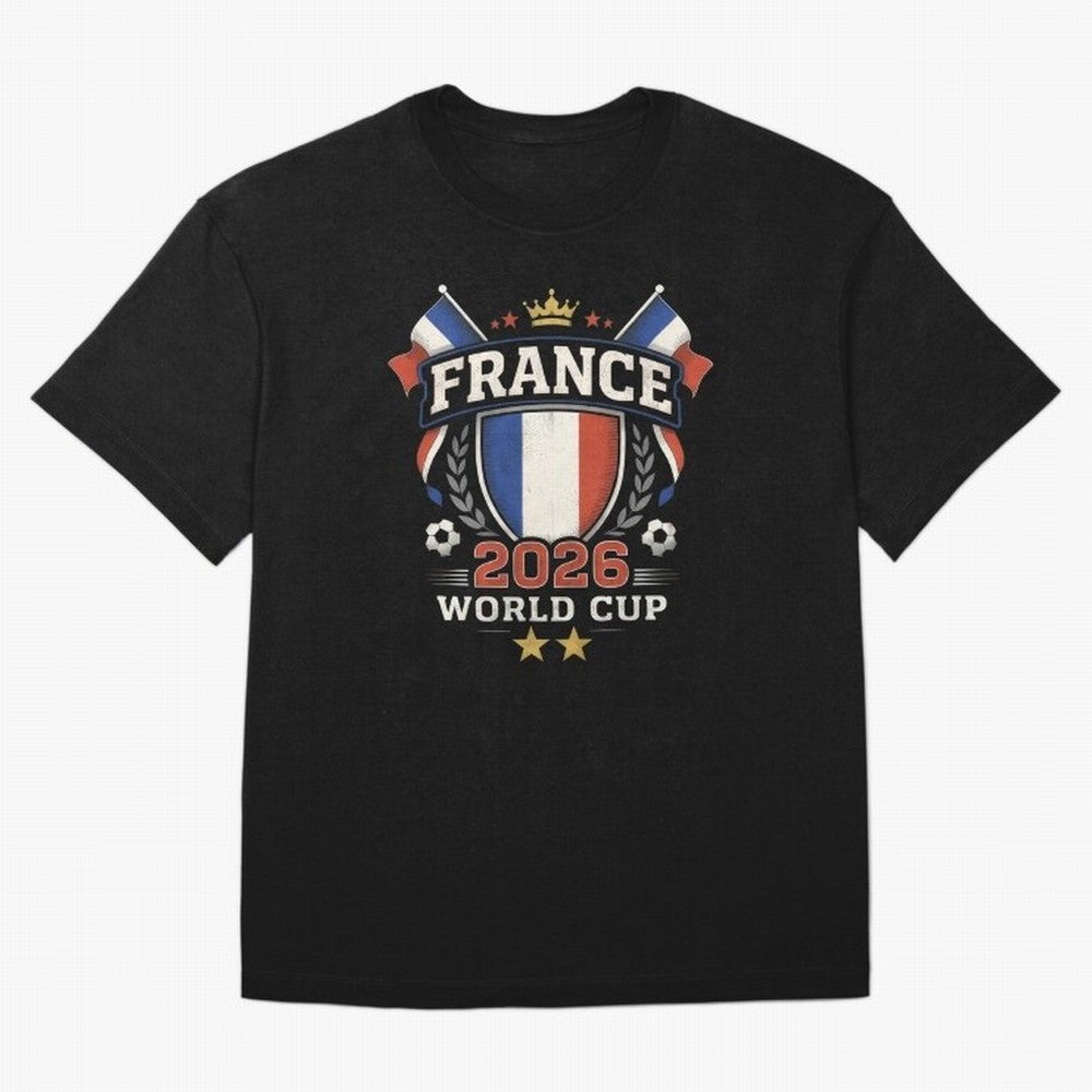 France World Cup 2026 Football Heritage - Les Bleus Crest Oversized T-Shirt Show Up for the Glory of Global Football Passion for FIFA World Cup 2026, Highlighting CR7 and Messi, Netherlands, Vintage Soccer Flavor, Modern Football Stars, National