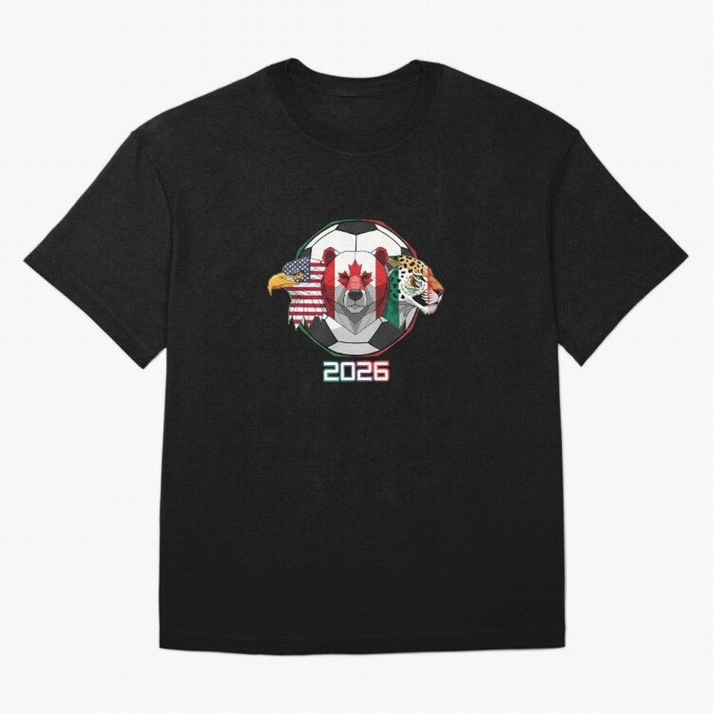 North American Soccer Animals 2026 Oversized T-Shirt Wear the Spirit of FIFA World Cup 2026 Filled with Messi and Cristiano Ronaldo, England, France and Netherlands Energy, Stadium Chants, National Pride, Trophy Dreams and Unforgettable Football